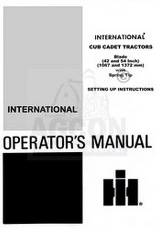 CUB CADET 42 and 54 Inch Blade Operators Owner Manual