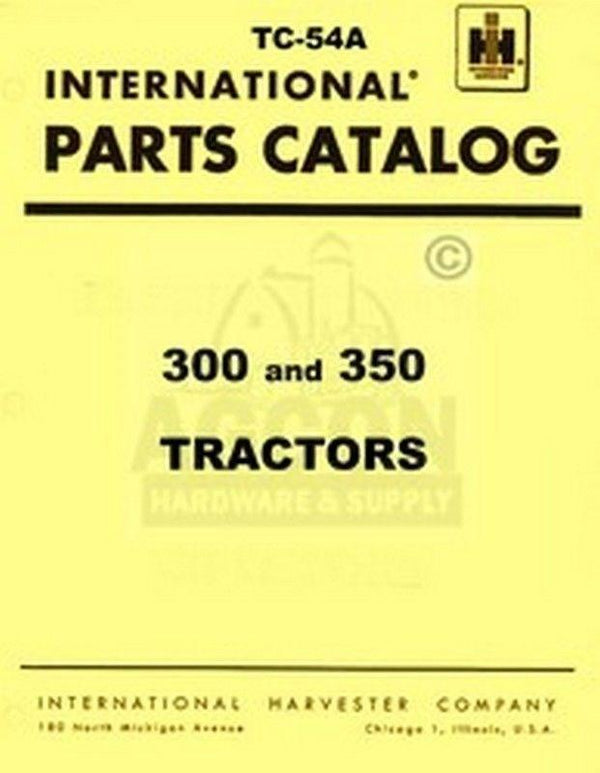 Farmall International 300 350 Tractor Parts Catalog Manual