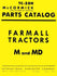 International Harvester Farmall M MV MD MDV Tractor Parts Catalog Manual IH