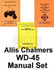 ALLIS CHALMERS WD-45 OPERATORS SERVICE PARTS MANUAL SET