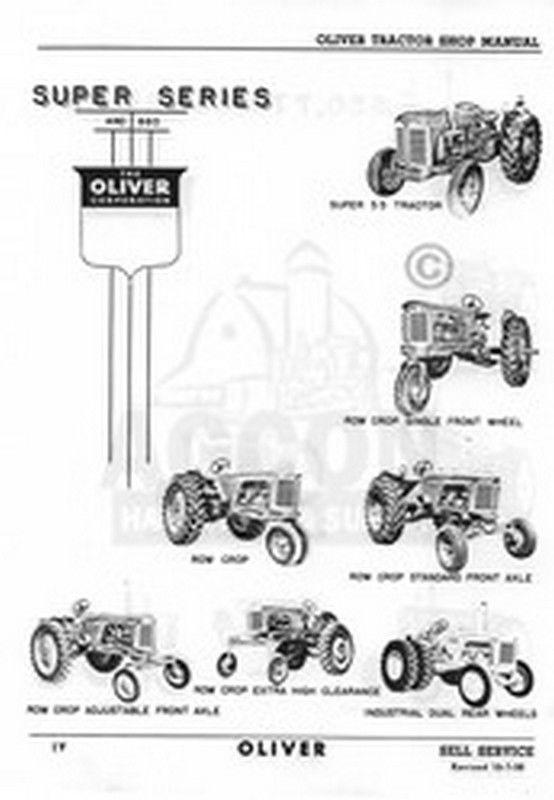 Oliver 55 550 660 770 880 3 Point Hitch Service Manual