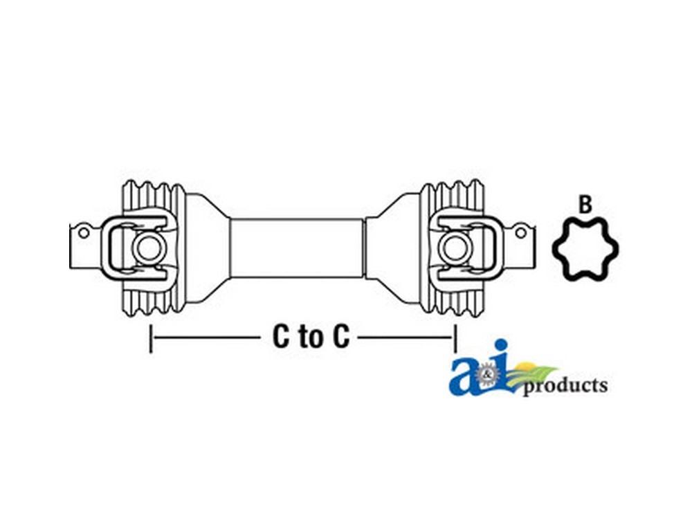 Driveline, Complete With 13/8" 6 Spline End Yokes W250012100101