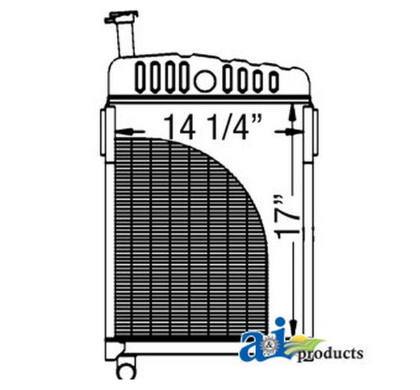 Ai At10695 Radiator; Long Filler Neck Fits John Deere Tractor