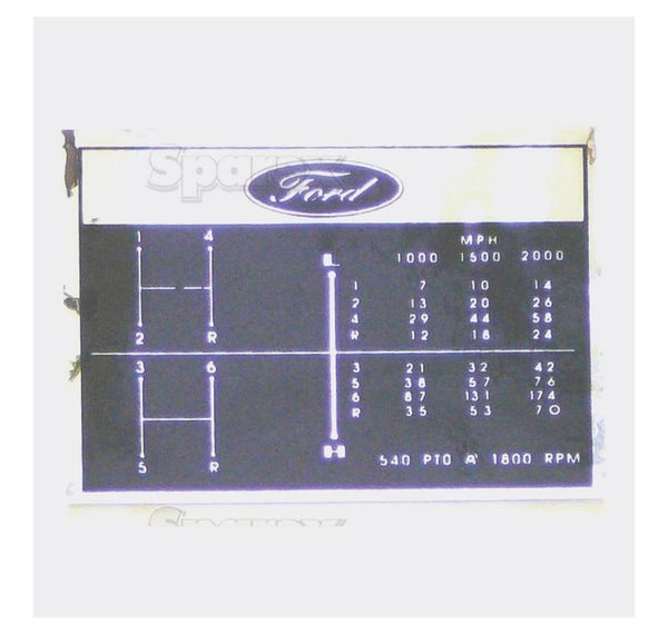 67193 Decal Shift Pattern 6 Speed Ford 2000 2110LCG 231 2600 3000 335 3400 3600