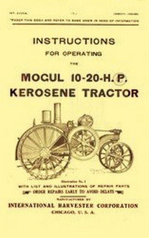 International Harvester Mogul 10-20 HP Kerosene Tractor Operators Part Manual IH