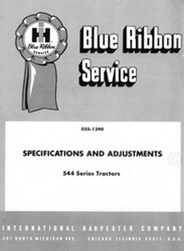 International Farmall 544 I F Tractor Specifications Adjustments Service Manual