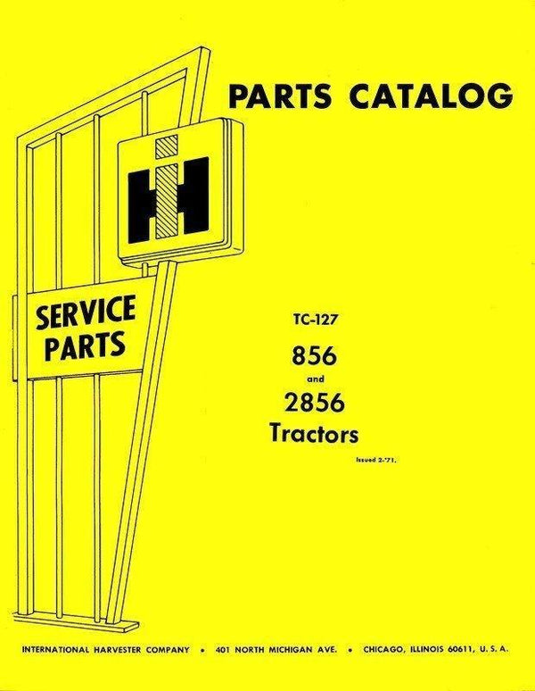 International FARMALL 856 2856 Chassis Parts Manual IH