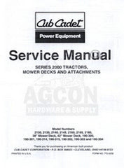 CUB CADET 2160 2165 2185 2000 Series Service Manual IH