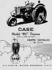 JI Case Model RC Series Tractor Parts Catalog Manual