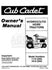 CUB CADET 1110 1610 Hydrostatic Owners Operators Manual