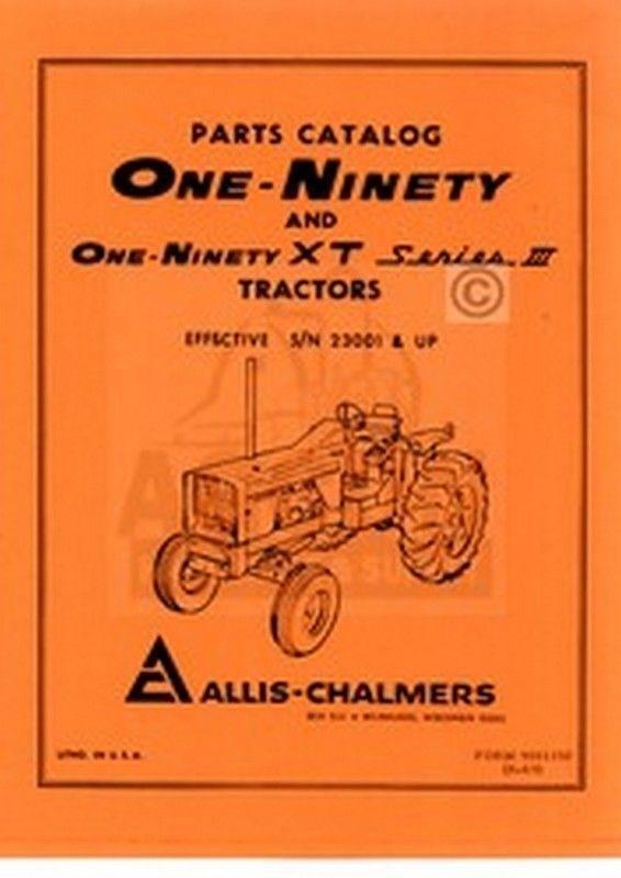 Allis Chalmers 190 One-Ninety XT Series III Part Manual