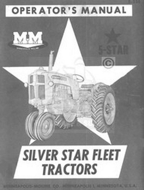 Minneapolis Moline 5 Star Silver Operators Owner Manual