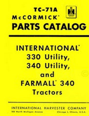 International 330 340 Utility Parts Catalog Manual IH