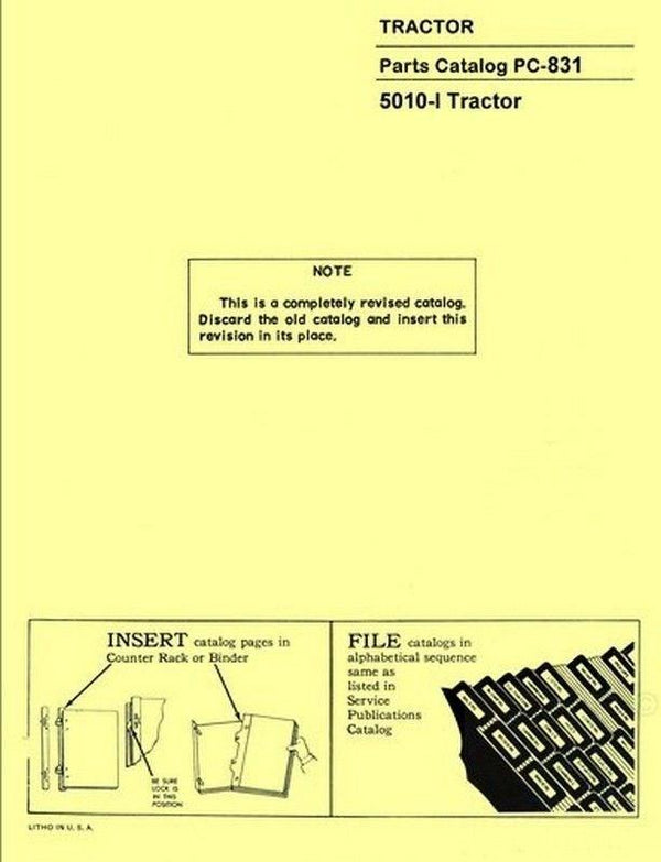 John Deere Model 5010-I Tractor Parts Manual Catalog