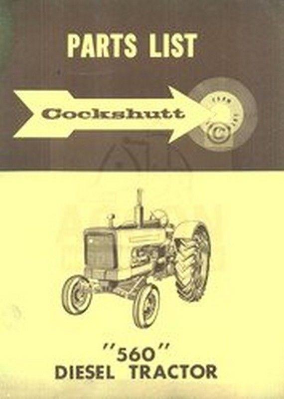 Cockshutt 560 Diesel Tractor Repair Parts List Manual