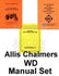 ALLIS CHALMERS WD OPERATORS SERVICE PARTS MANUAL SET