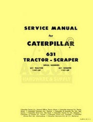 Caterpillar 631 Tractor Scraper Shop Service Manual CAT