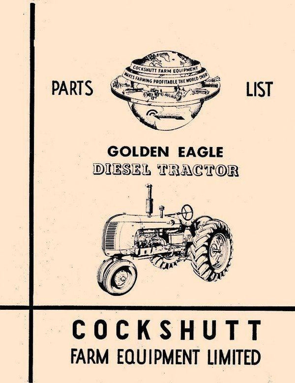 Cockshutt Golden Eagle Diesel Tractor Parts List Manual