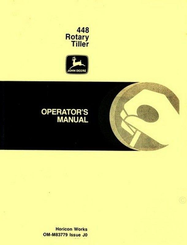John Deere Model 448 Rotary Tiller Owners Operators Manual JD | Agcon ...