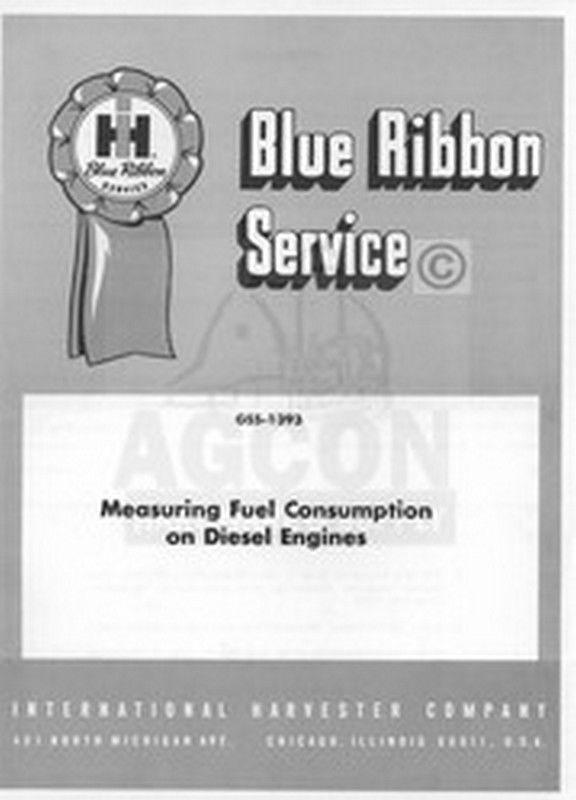 International Farmall Measuring Fuel Consumption Diesel Engines Service Manual