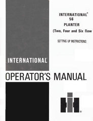 International 56 Planter Two Four Six 2-4-6  Row Narrow Operators Manual IH