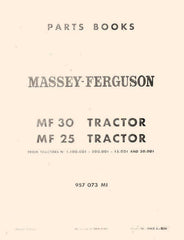 Massey Ferguson MF-30 MF30 MF-25 MF25 Tractor Parts Book Manual
