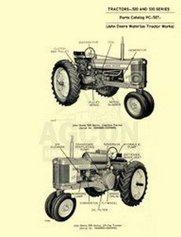 John Deere 520 530 Tractor Parts Manual Catalog JD 527