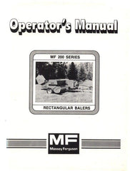 Massey Ferguson MF-200 MF200 Rectangular Baler Owners Operators Manual