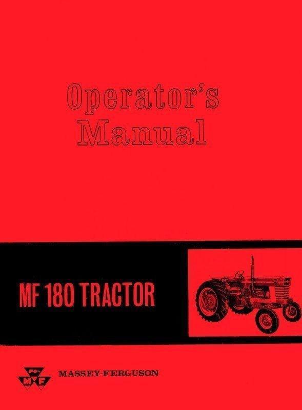 Massey Ferguson MF 180 Tractor Operators Manual