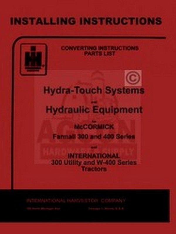 FARMALL Hydra Touch 300 400 W Utility Hydraulic Manual