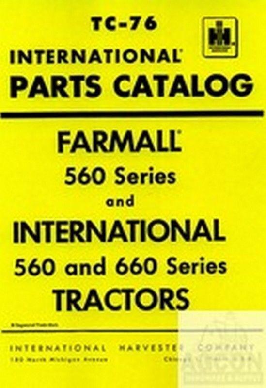 FARMALL 560 660 International Harvester 660 Tractor Parts Catalog Manual IH