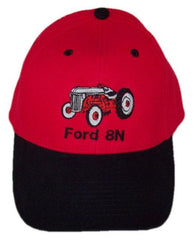 Ford 8N Tractor Embroidered Red & Black Hat - Cap Gift Fits Most