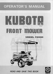 Kubota F2000 F-2000 Owners Operators Manual G-2750