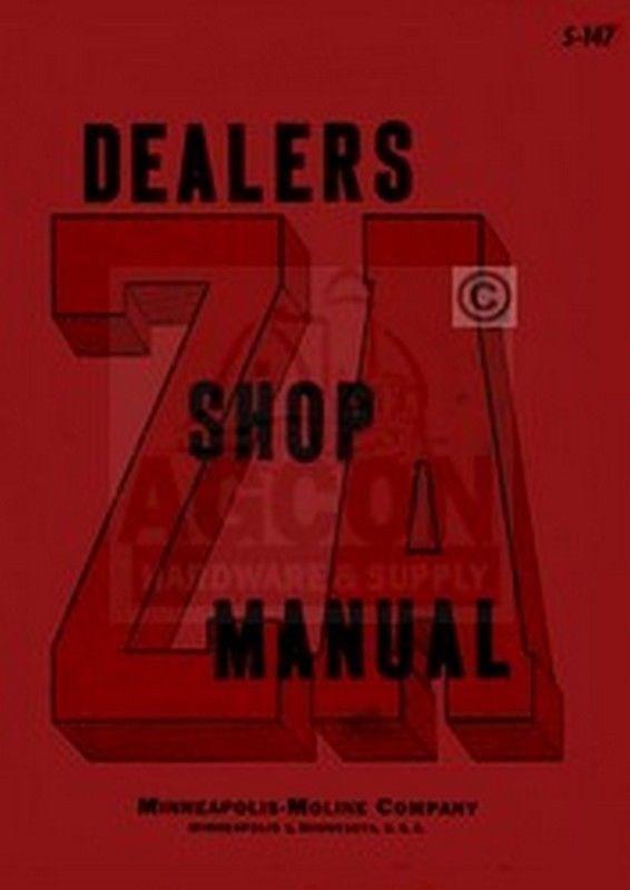 Minneapolis Moline ZA ZAE ZAN ZAS ZAU Shop Serv. Manual