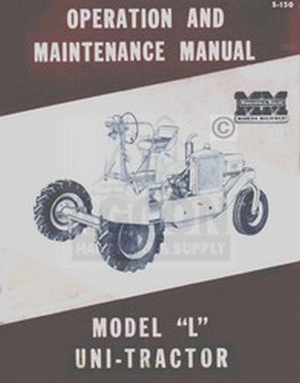 Minneapolis Moline L Uni Tractor Operator Maint. Manual