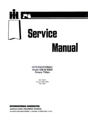 International 526 526A Rotary Tillers Service Manual IH