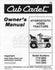 CUB CADET 1110 1111 1610 Hydrostatic Operators Manual