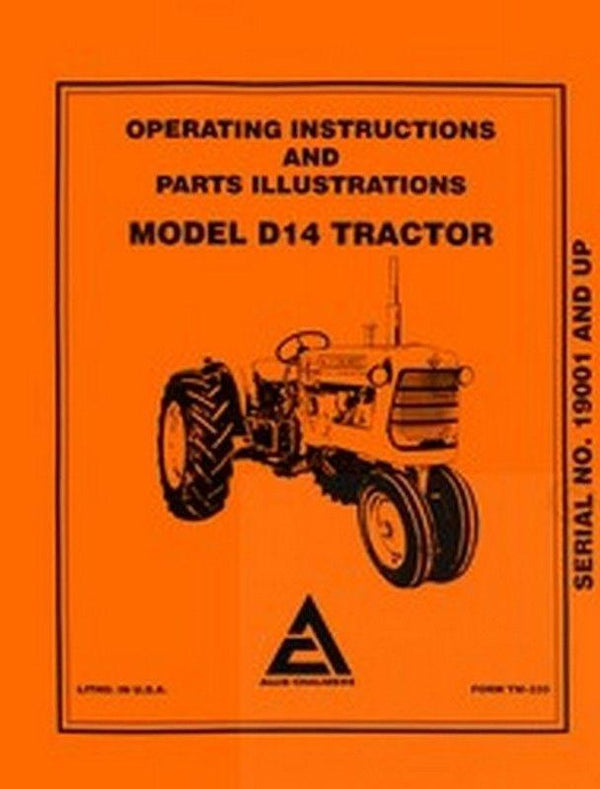 ALLIS CHALMERS D14 D-14 Operators Manual After Se 19001