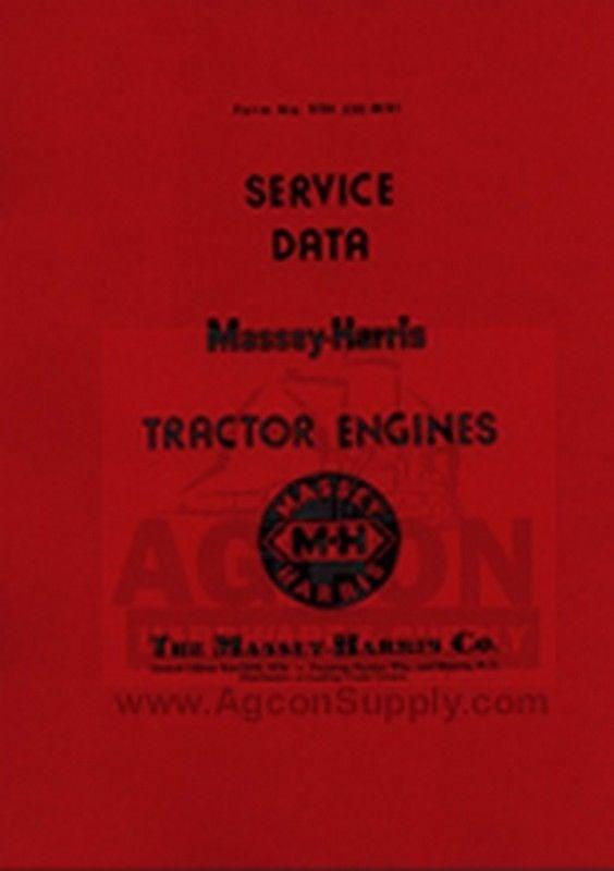 Massey Harris Service Data Tractor Engines Manual