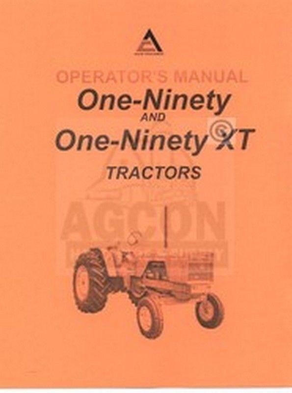 ALLIS CHALMERS 190 One-Ninety XT 190XT Operator Manual