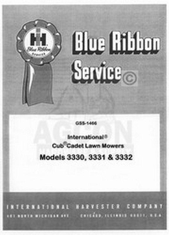 CUB CADET 3330 3331 & 3332 Lawn Mower Service Manual