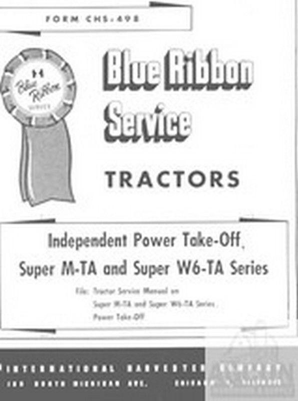 Farmall Power Take Off Service Manual Super M-TA W6-TA