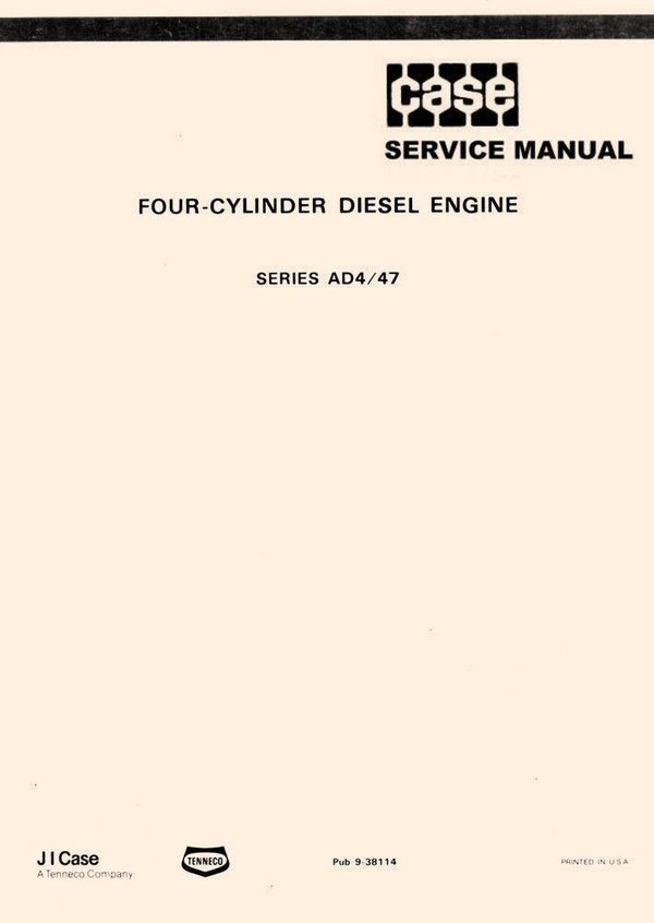 Case David Brown 990 Series Tractor 4 Four Cylinder Diesel Engine Service Manual