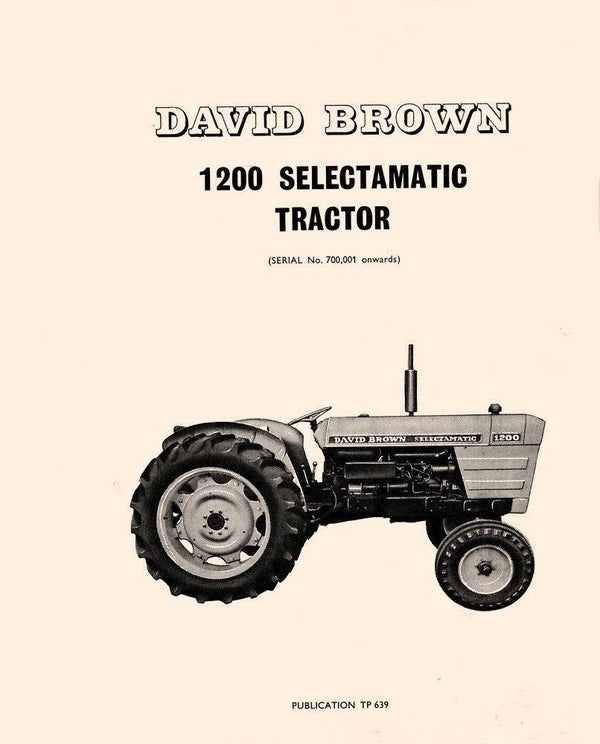 1200  David Brown Case Tractor Parts Catalog Manual