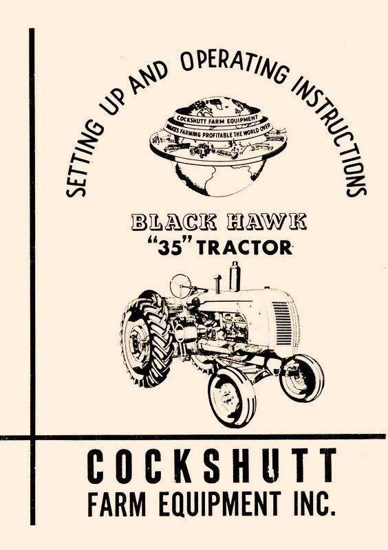 Cockshutt Black Hawk 4 Planter Operators Owner Manual