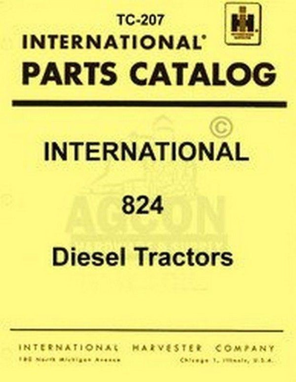 Farmall International 824 Tractor Parts Catalog Manual