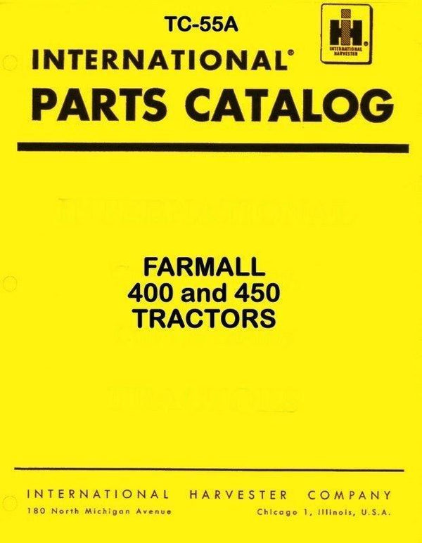 Farmall International W 400 450 Ser Part Catalog Manual