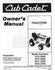 CUB CADET 1210 1810 1811 1812 Owners Operators Manual