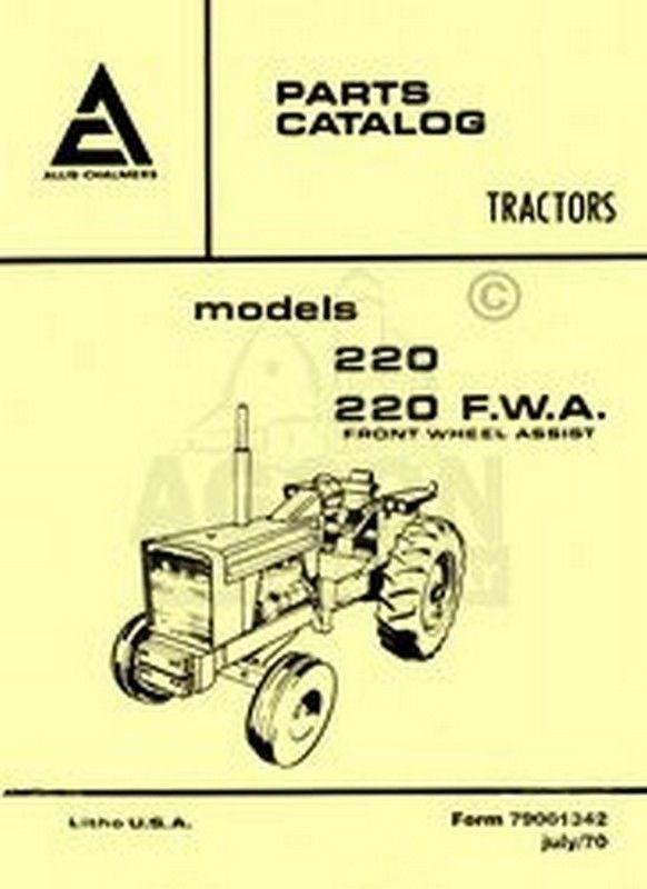 ALLIS CHALMERS 220 Two Twenty Parts Catalog Manual AC