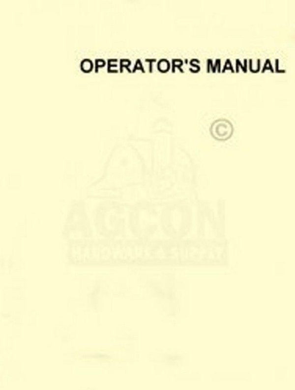 Cockshutt 310 Side Delivery Rake Operators Owner Manual